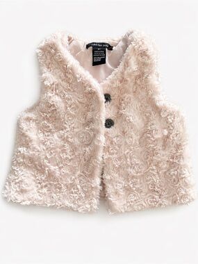 Calvin Klein Girls Faux Fur Vest - Blush Pink